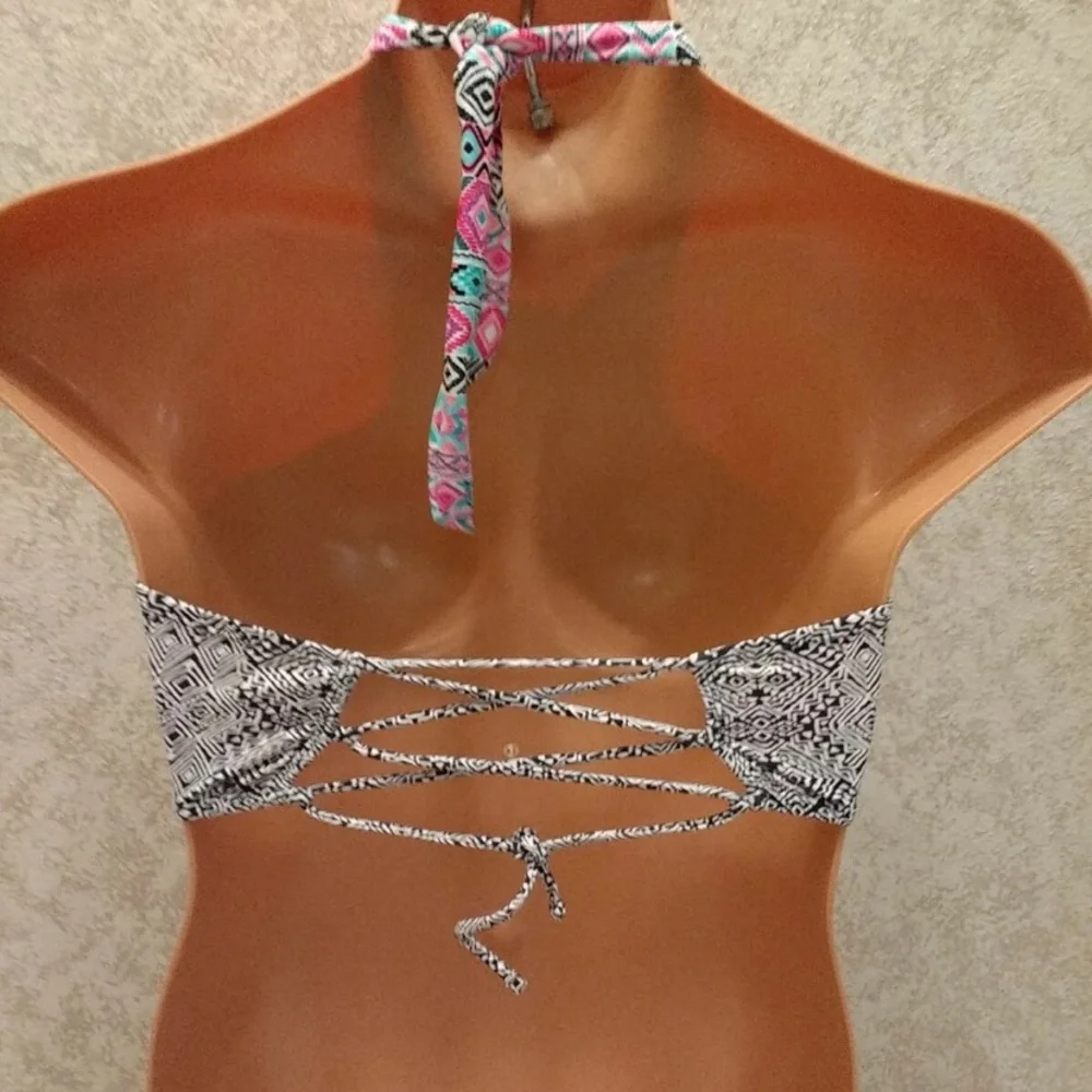 Malibu Multicolor Geometric Bikini Top